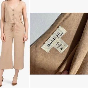 Monteau Jumpsuits | Monteau Wide Leg Jumpsuit| Color: Tan | Size: Medium
